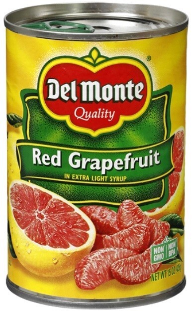 Del Monte Red Grapefruit, 15 oz (6 Cans) Sections in Light Syrup