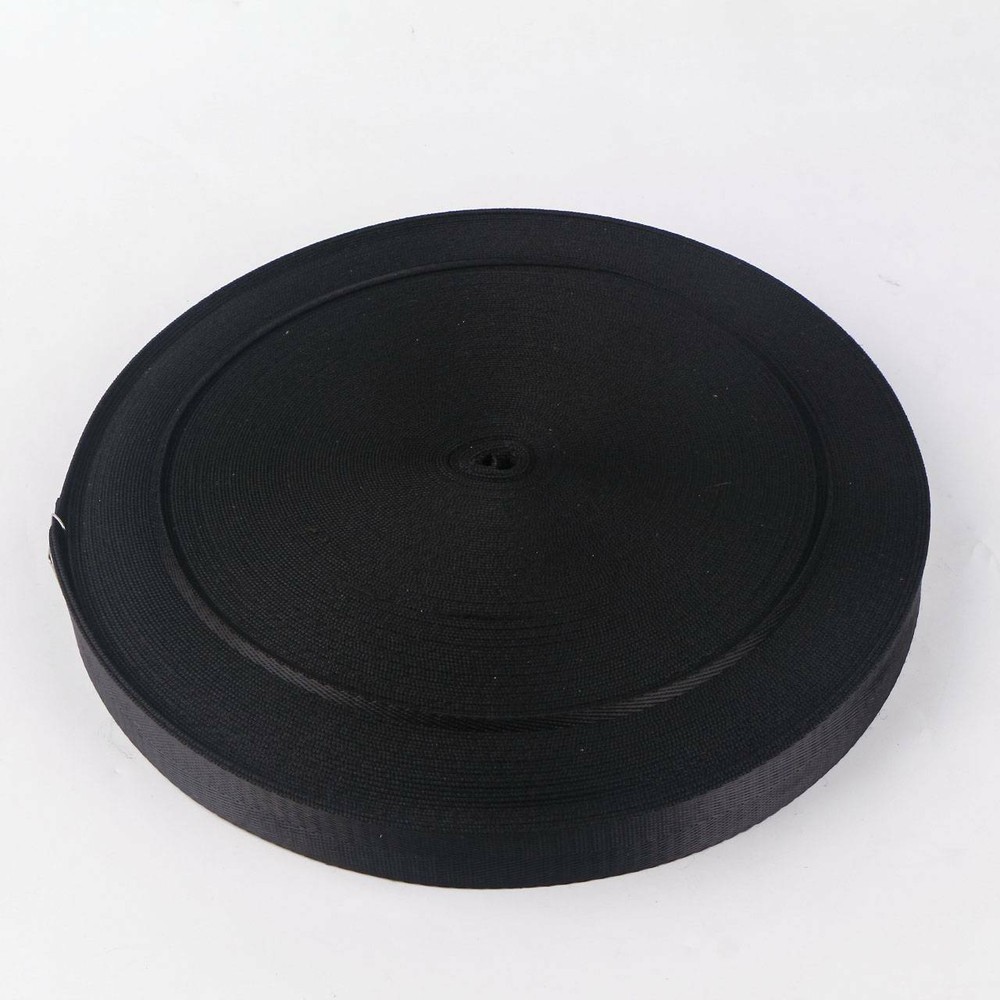Black Wide Nylon Heavy Webbing Strap Thick Knapsack Belt 10m