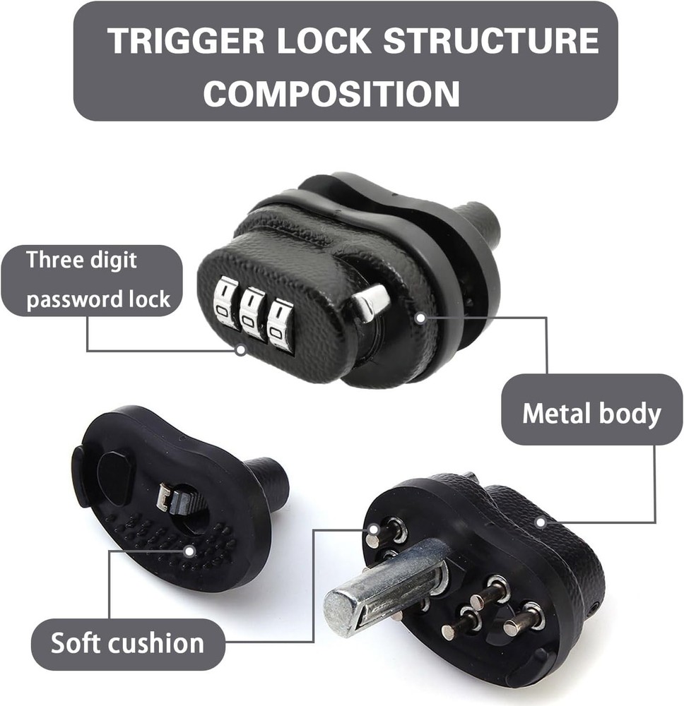 Gun Trigger Lock Set 3 PCS Combination Guard for Black