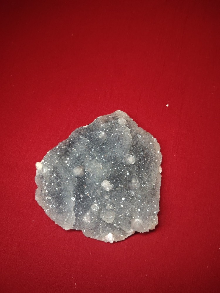 Apophyllite On Blue Chalcedony Cluster From India