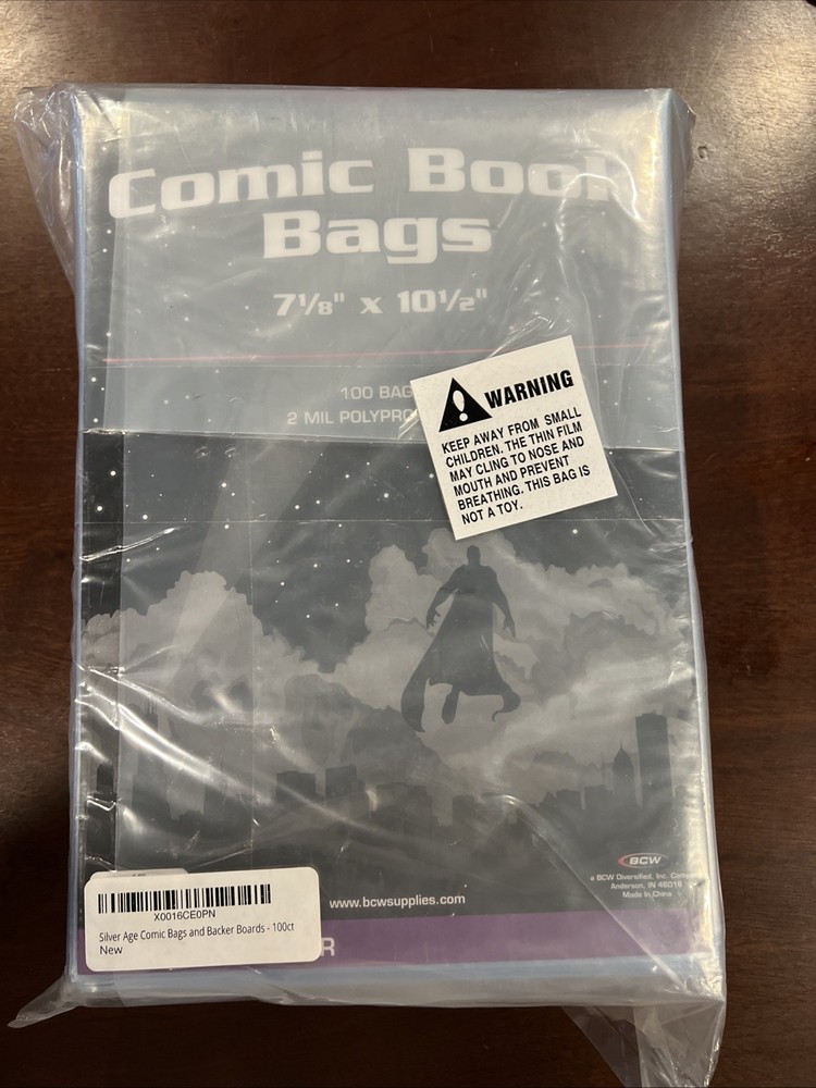 BCW Current/Modern Comic Book Bags, 100 Bags Sleeves