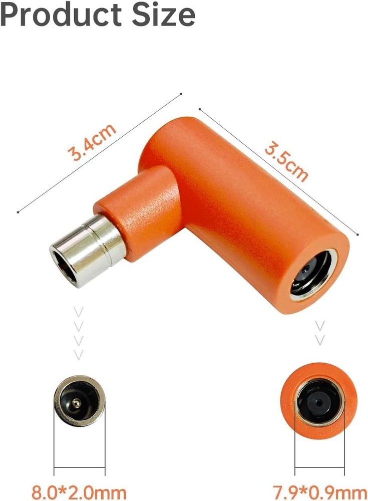 DC 7909 to DC 8020 Adapter 90-Degree Right Angle Connectors, Compatible with Jac