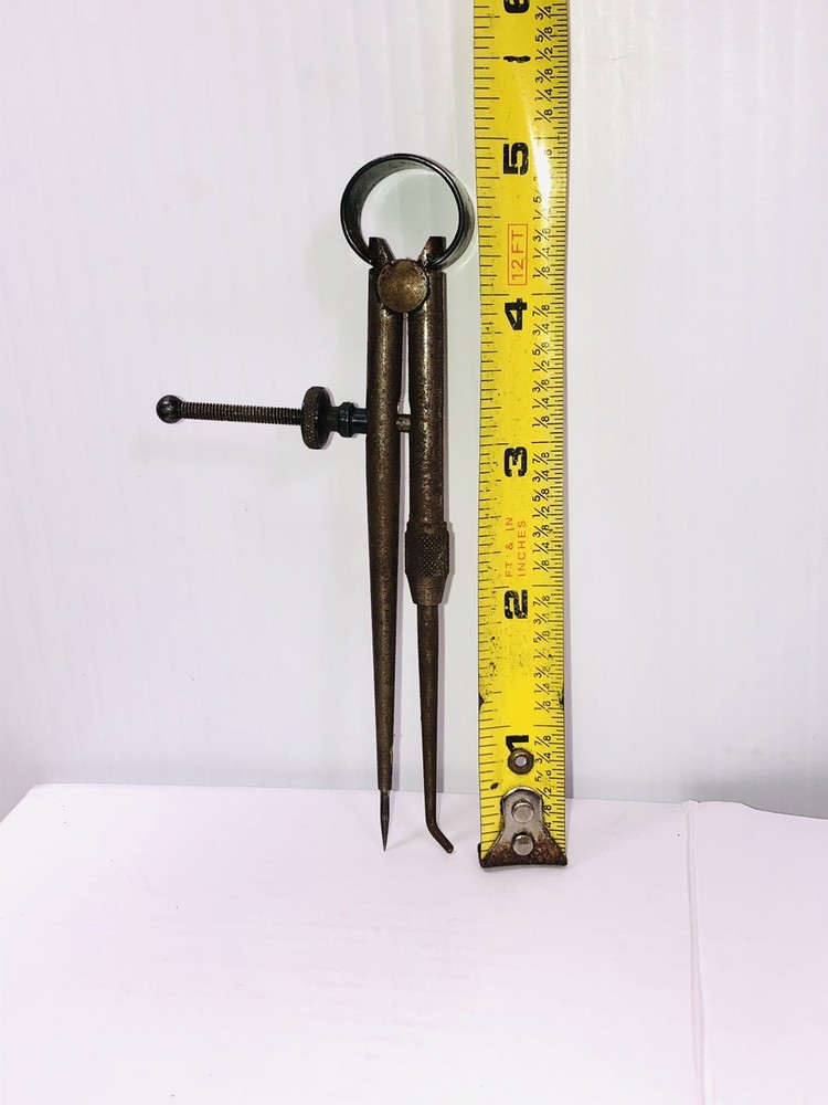 Craftsman 5” point Toolmakers rule spring divider caliper compass Round Leg