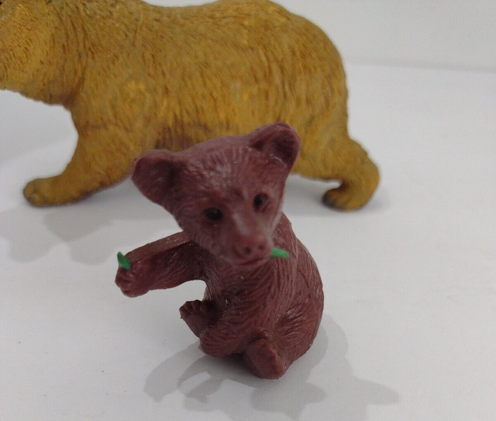 AAA Vintage Adult Bear & Bear Cub Solid Plastic Late 1990s