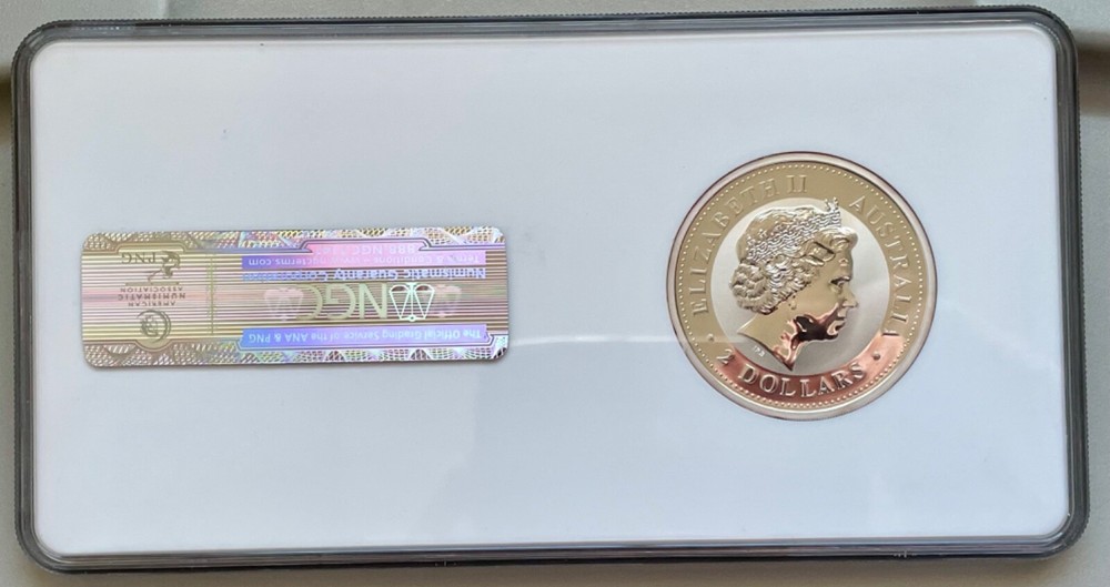 2001 Australia $2 Kookaburra Silver Coin MS69