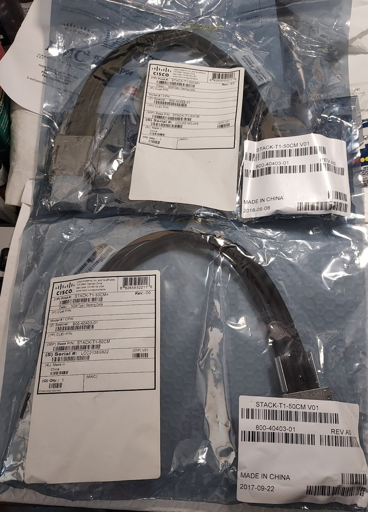 New Cisco STACK-T1-50CM 800-40403-01 Stack Cable Original Package 1-YR WARRANTY