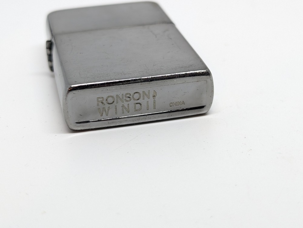 Vintage Ronson II Windproof Lighter Chrome Finish Still Sparks