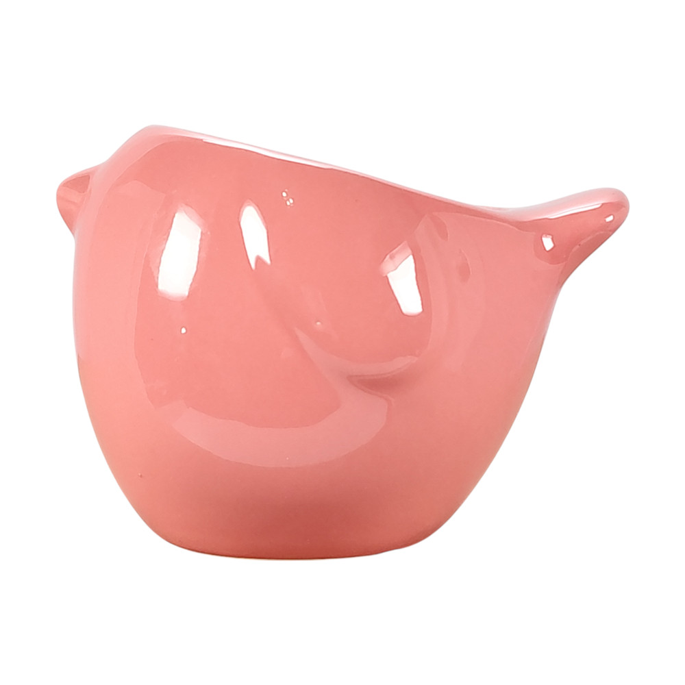 Pink Mini Flowerpot Planter Stoneware Ceramic Bird Shape
