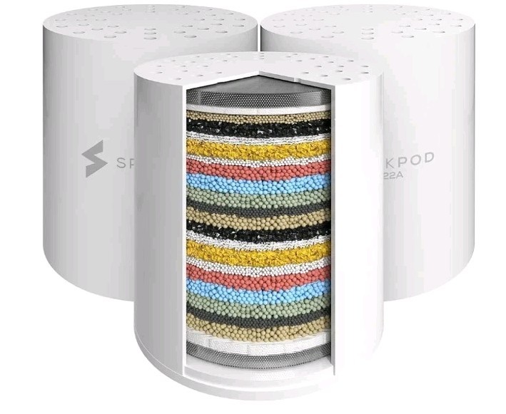 SparkPod High Output Shower Filter Cartridge- Standard Formula, White 3