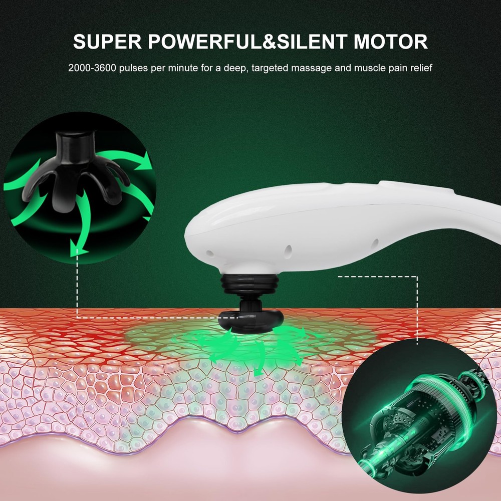 Handheld Back Massager | Deep Tissue Percussion Relief for Back, Neck, Should...