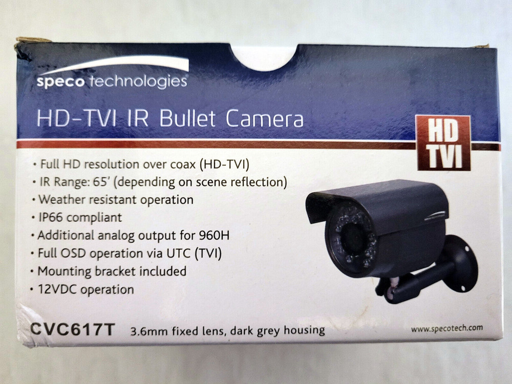 Speco Technologies CVC617T Camera, Fixed Lens, Bullet Type,  12VDC - Fast Ship!