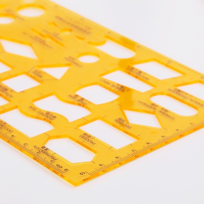 Resin Flow Chart Symbol Drafting Template Ruler Stencil Measuring Tool Student