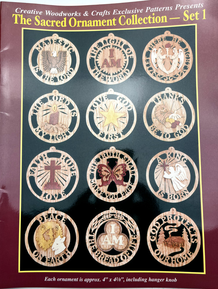 Scroll Saw 12 EASY Unique Patterns- The Sacred Ornament Collection- Set 1 - NEW
