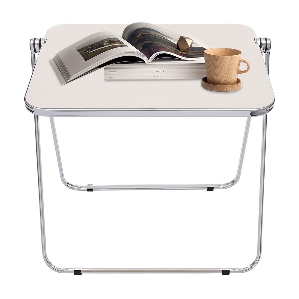 Foldable Acrylic Tray Table, Modern TV Tray, Small Folding Desk Space-Saving