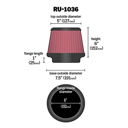 High-Flow Original Lifetime Universal Clamp-On Air Filter: High Performance,
