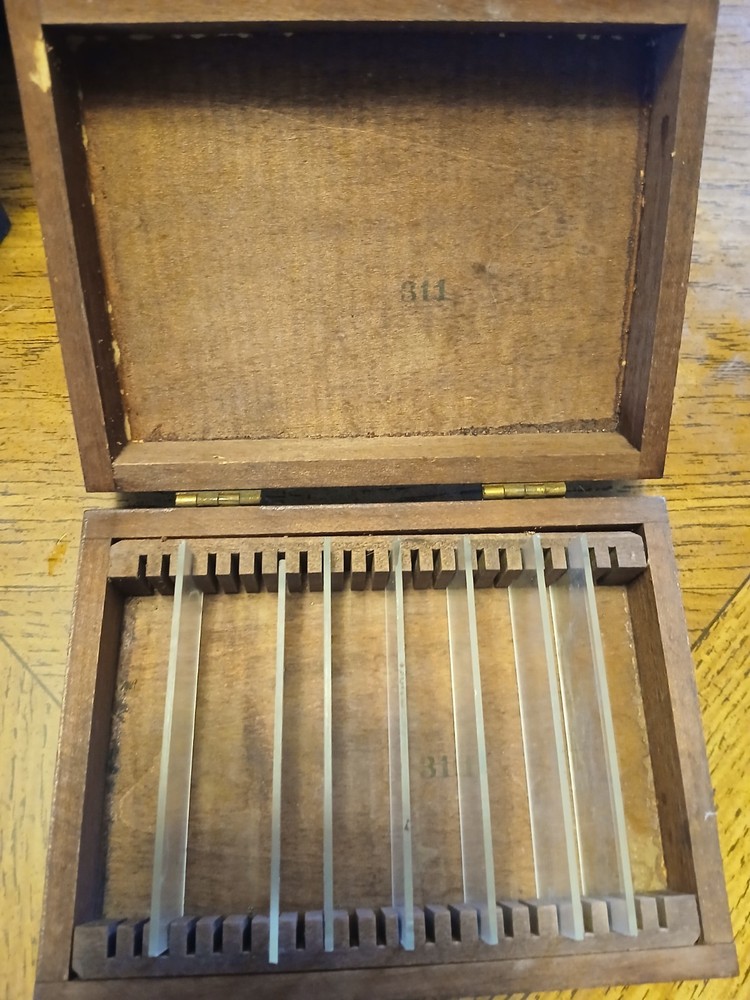 Antique Bausch & Lomb Microscope With Original Wooden Case
