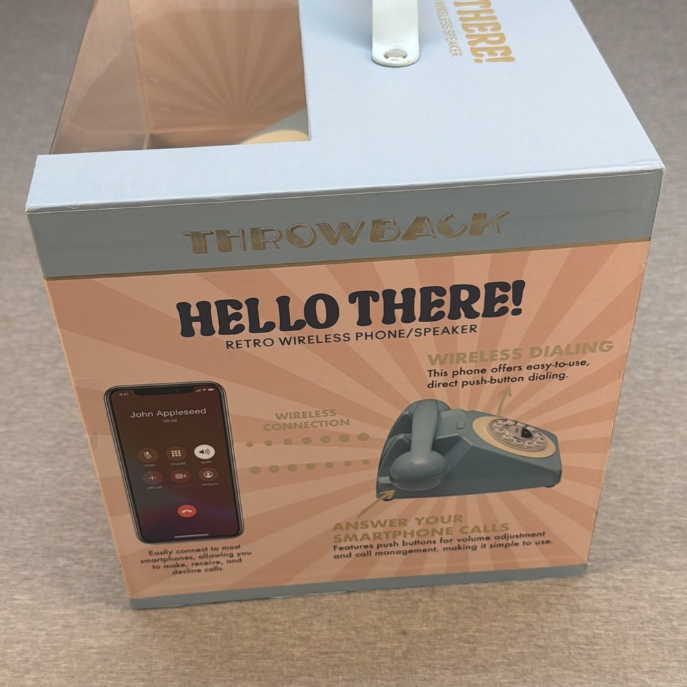 Hello There! Retro Wireless throw back Blue RARE Phone/ Speaker Bluetooth - NEW