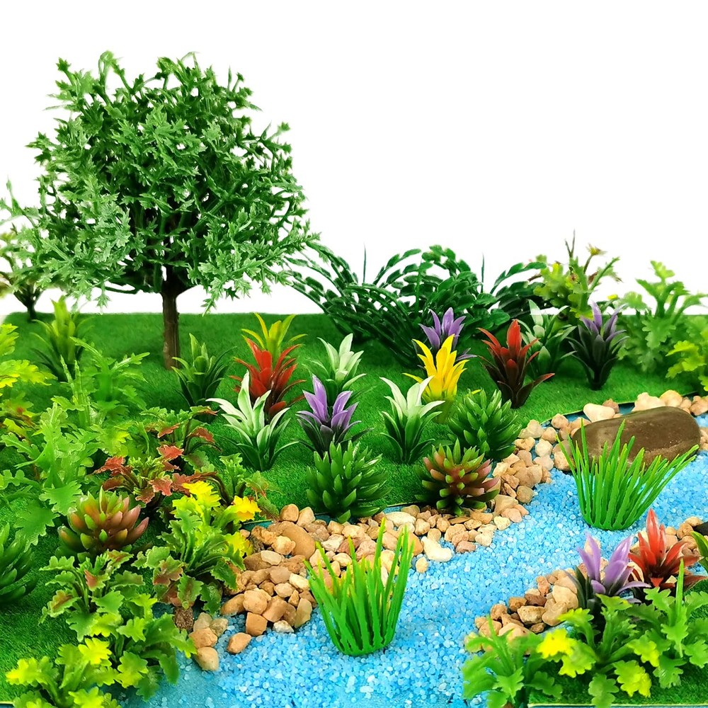 91pcs Model Trees Mixed Miniature Trees Model Train Scenery Fairy Garden Tree...