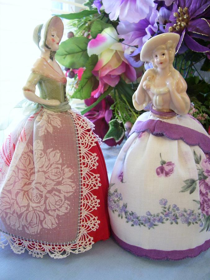 Half Doll, Pincushion, Pattern using Old Linens or Hanky's,