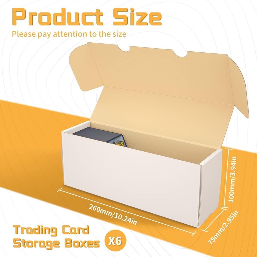 Collectible Card Storage Box Set - 6 Stackable Card Boxes for Easy Access