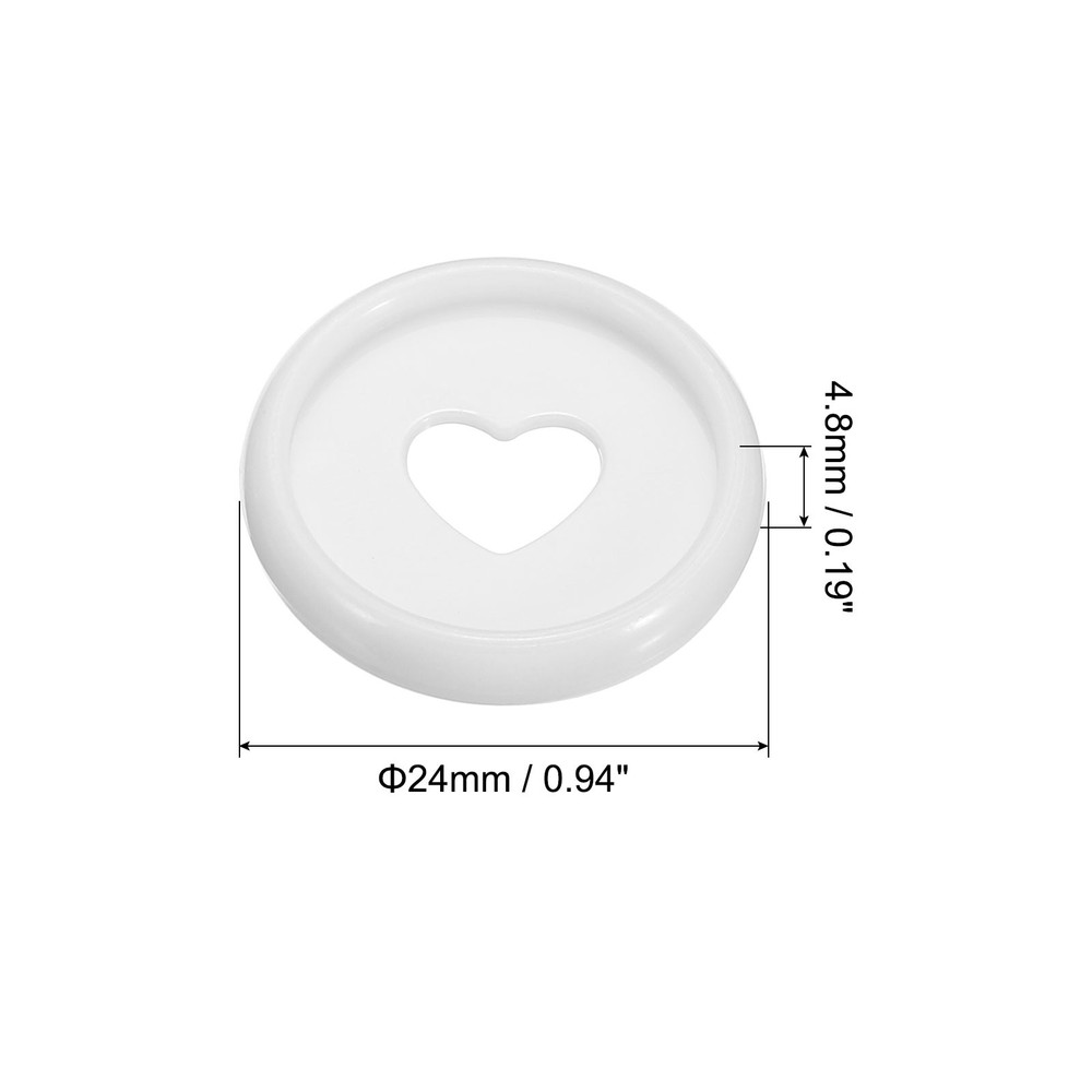 24mm Book Binding Discs 22pcs Discbound Expansion Discs Heart, White