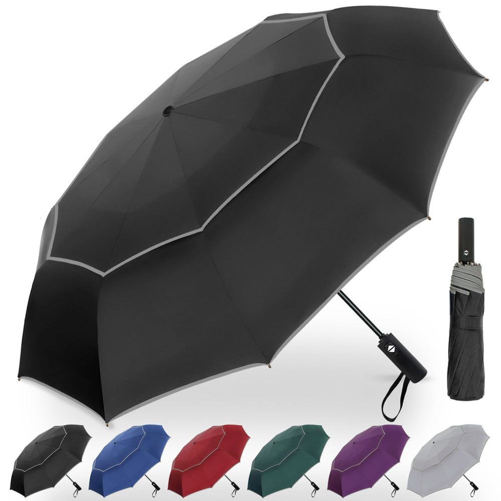 Extra Large Golf Umbrella 62 Inch Windproof 10 Ribs Vented Double Canopy