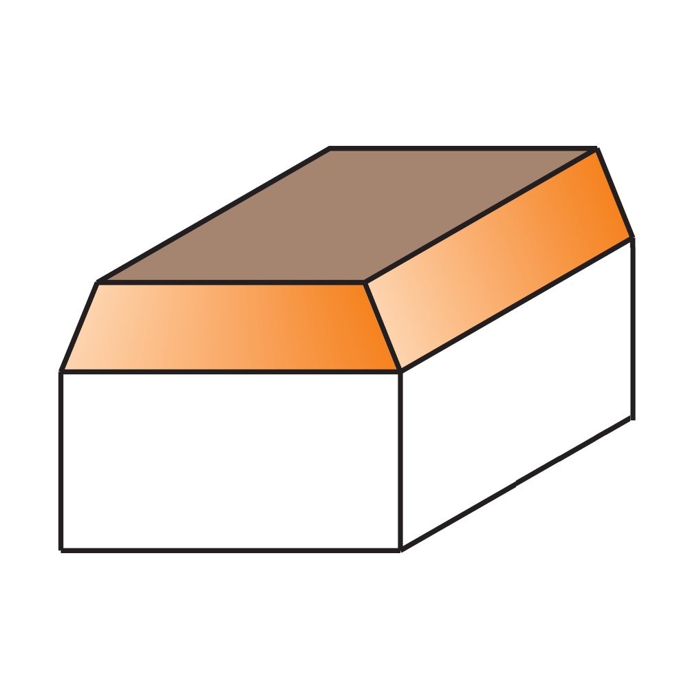 821.045.11 Combination Trimmer Bit, 0-45° Cutting Angle, 1/4-Inch Shank