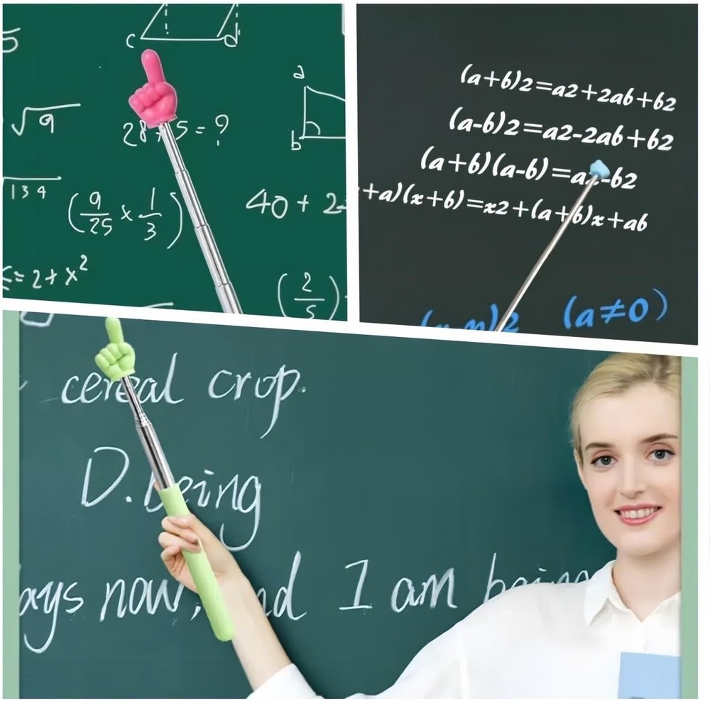 Retractable Teachers Classroom Hand Pointer, Extendable Pointer Finger Pink