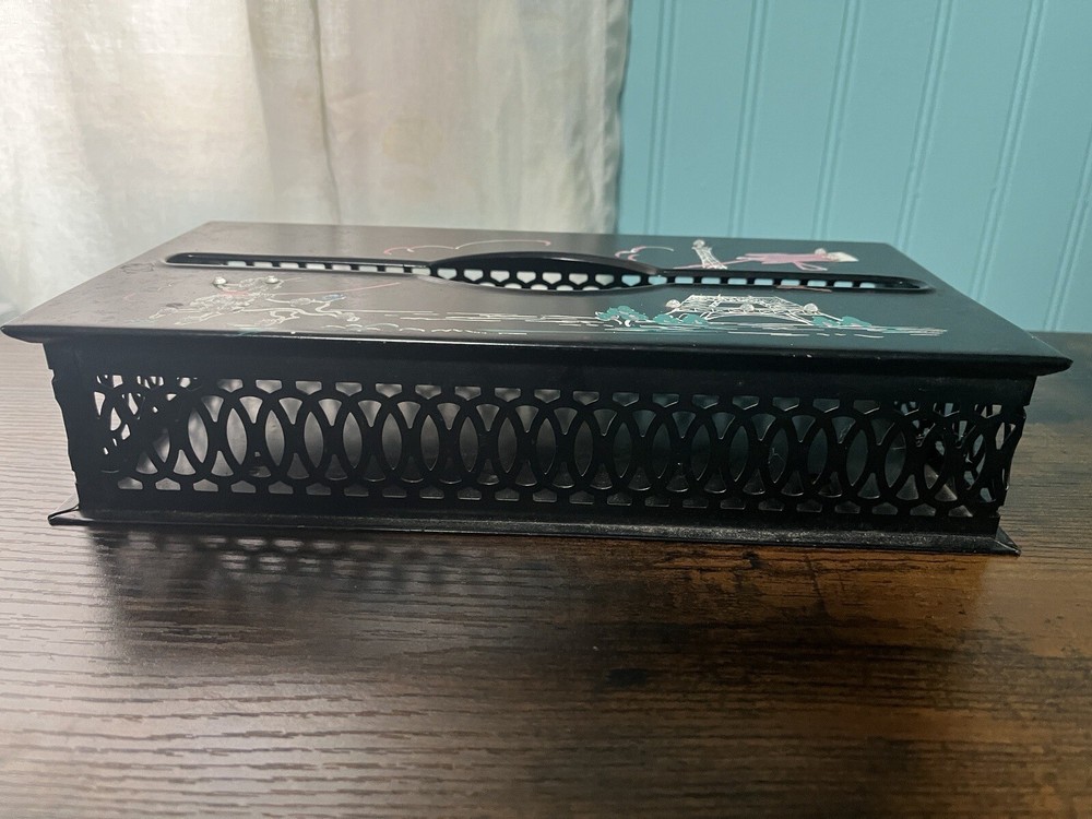 Rare MCM Black Metal Tissue Holder