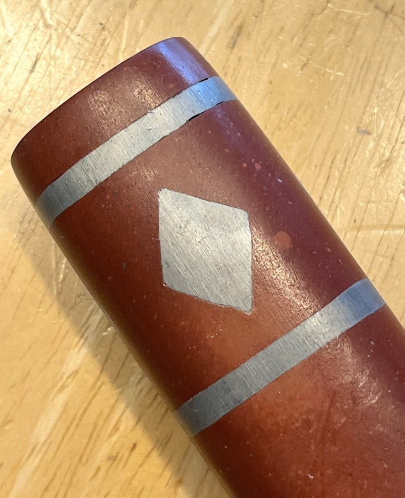 Catlinite Pipe signed "Crow" with symbol