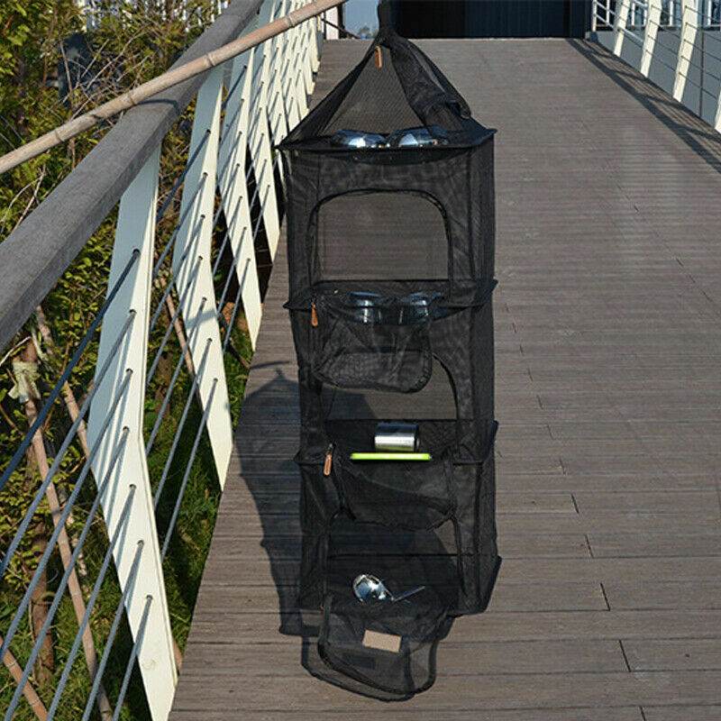 4 Layer Folding Mesh Camping Tool Shelf