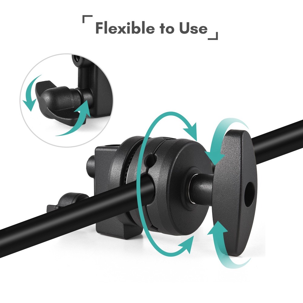 Multi-Functional Light Stand Mounting Adapter Heavy Duty Head Holder Grip