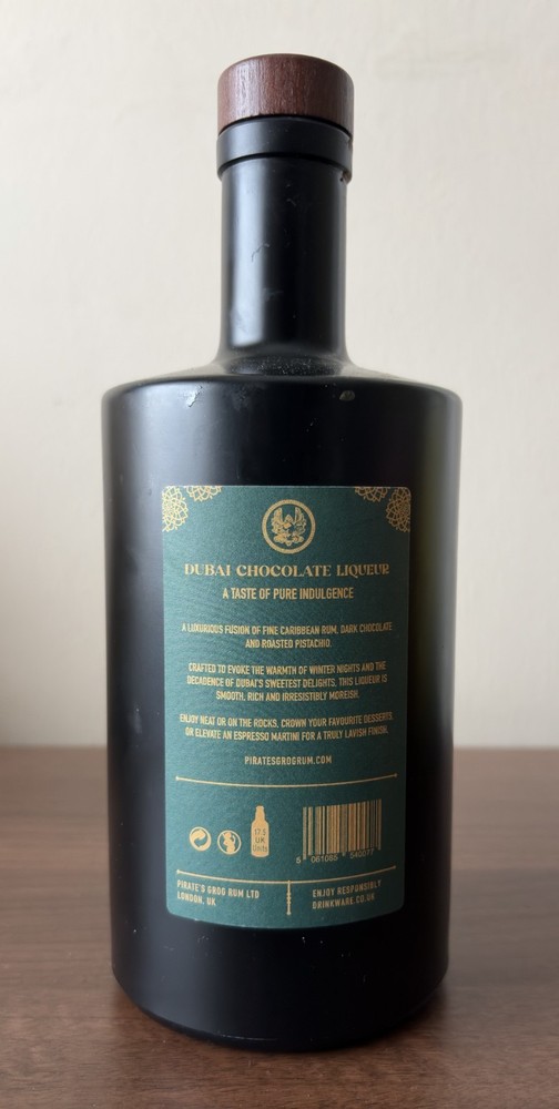 Pirates Grog Dubai Chocolate Rum Liqueur Empty Bottle