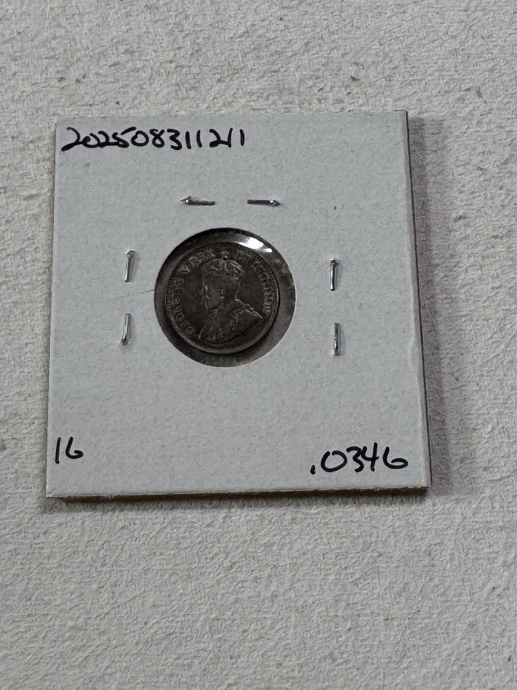 1911 Canada 5 Cents Small Silver Coin