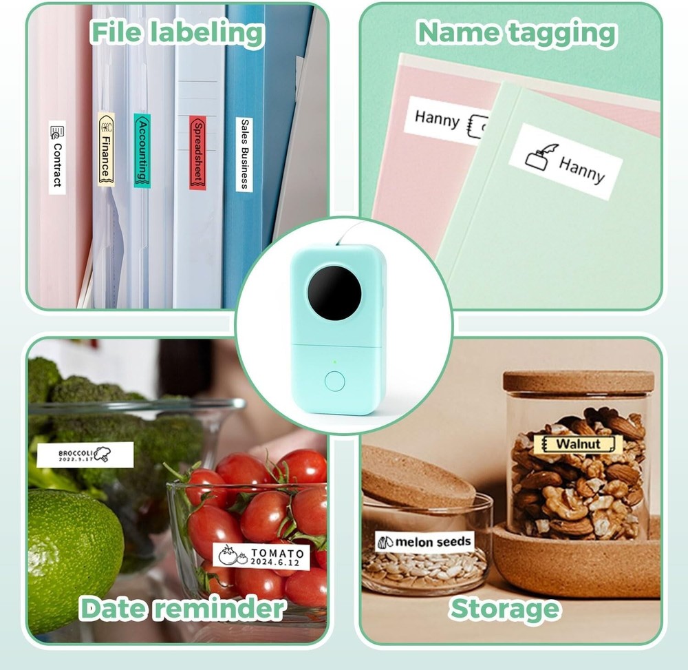 Phomemo D30 Label Maker Machine, Portable Bluetooth Mini Label Printer Handheld