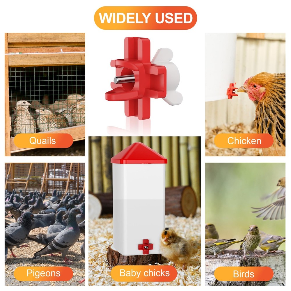 Horizontal Chicken Waterer Nipples, Automatic Poultry Watering System with Dr...