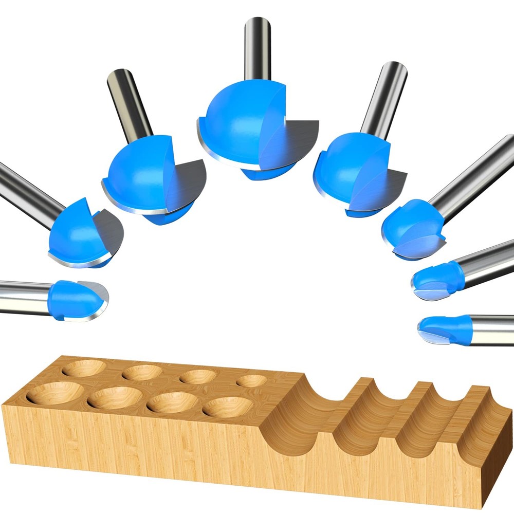 Vipbhtool Cove Box Router Bit Set Solid Carbide Double Flute Core Box Round N...