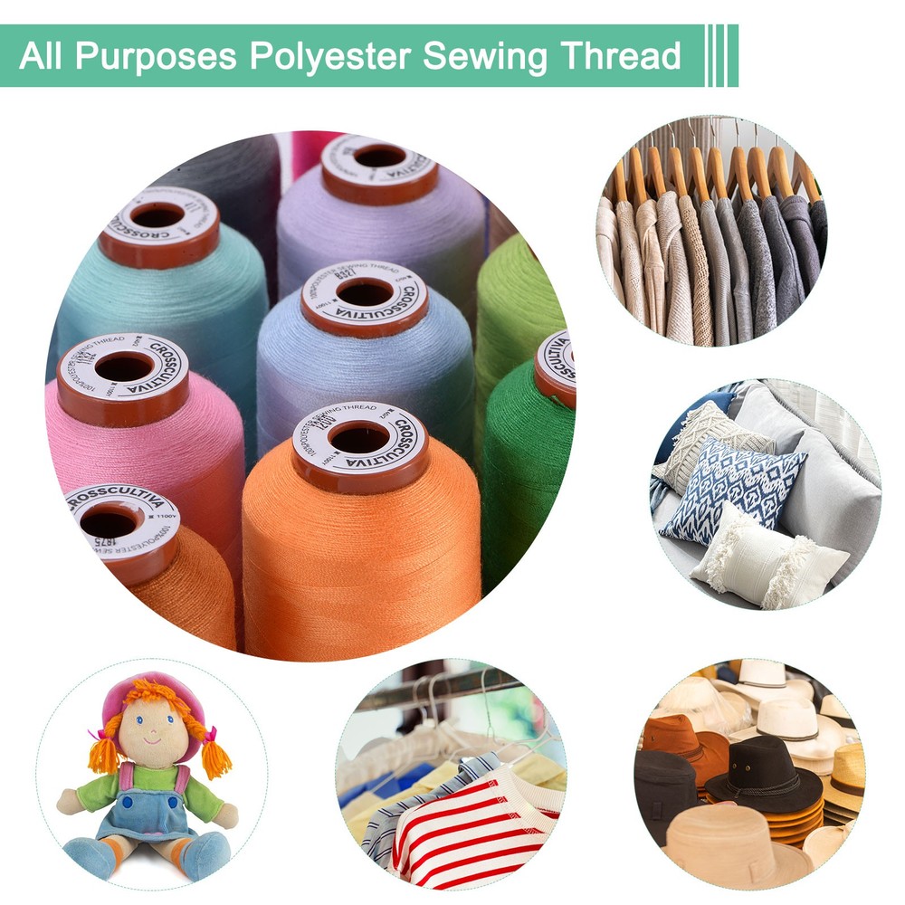 40D/2 Sewing Thread 1100 Yards Polyester Hand Sewing String Neon Pink