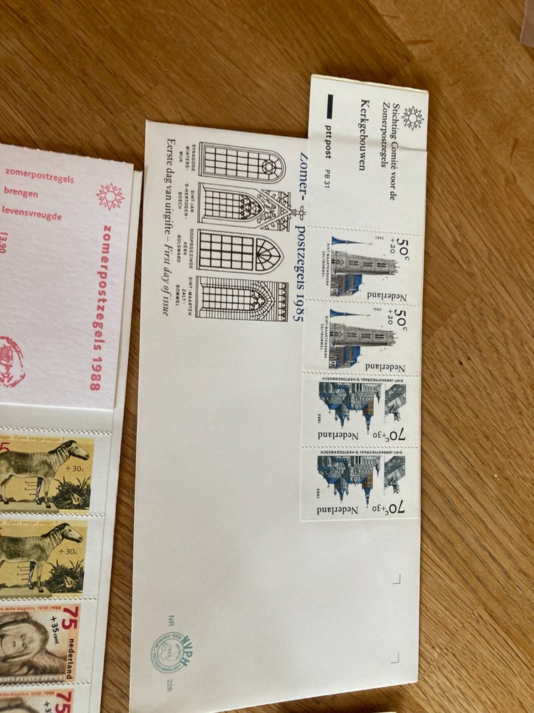 Netherlands 5 FDC covers with complete stamp booklets, unusual
