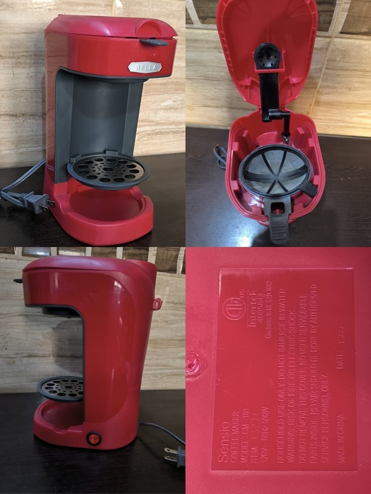 BELLA Coffee Maker Single Serve Pod Machine Red Compact Kitchen Brewer Tested