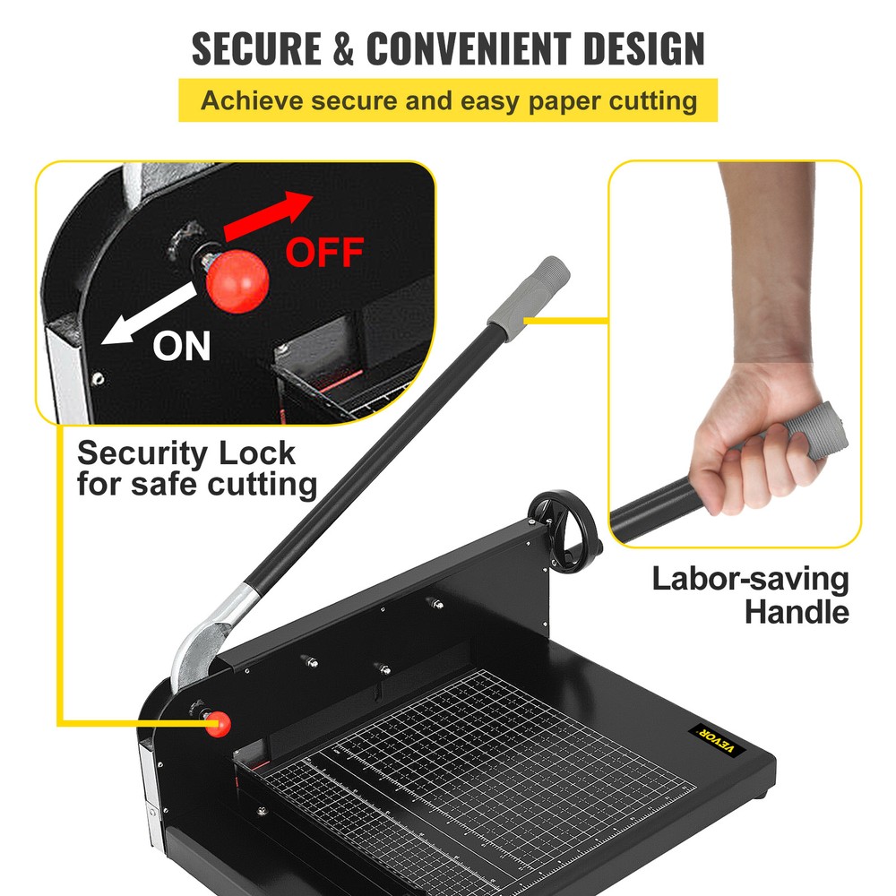 VEVOR 12" Width Manual Stack Paper Trimmer A4 Paper Cutter W/ Clamp & Safe Lock