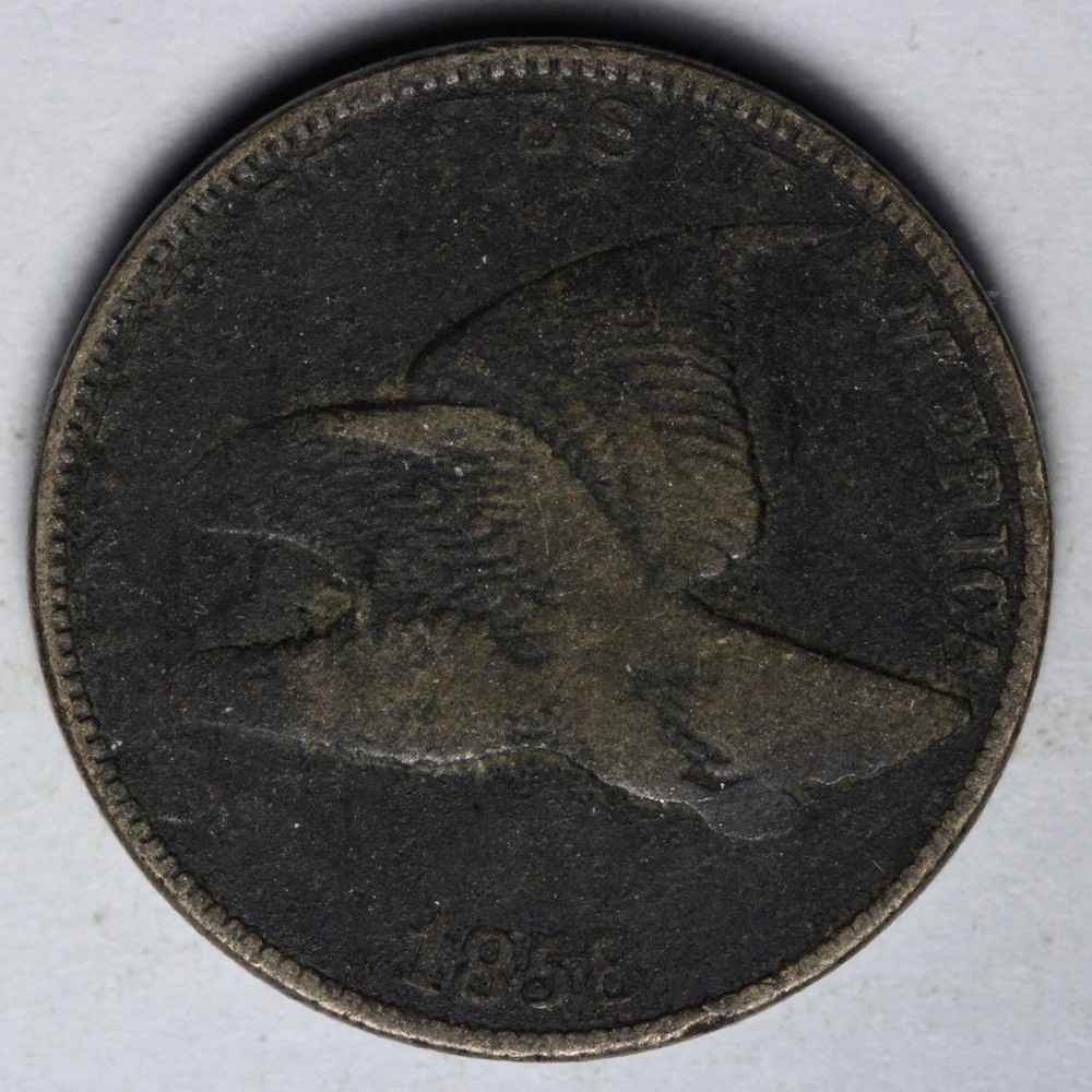 1858 LL Flying Eagle Cent Penny VG E126 DAO