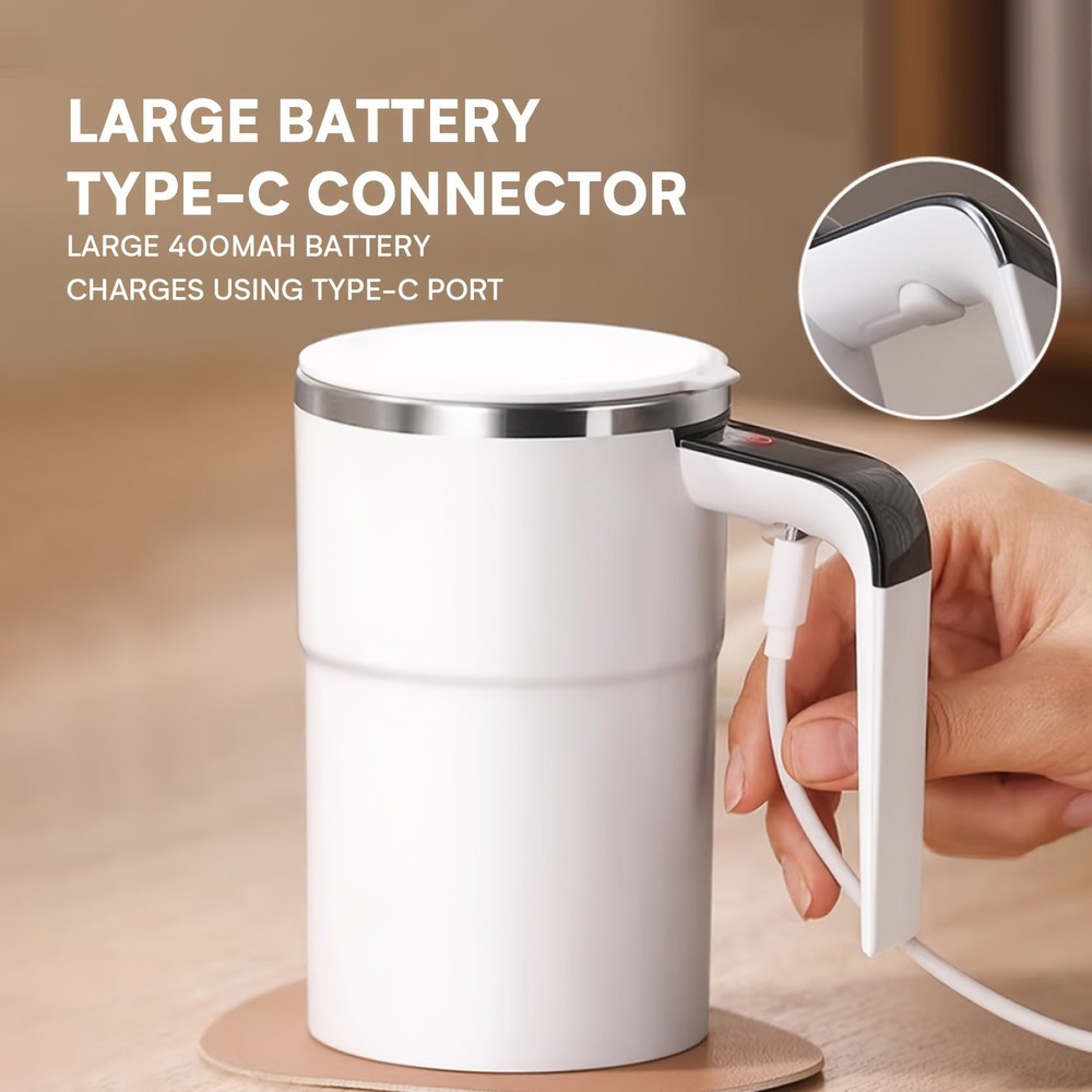 2-Pack Magnetic Self-Stirring Coffee Mug Temperature Display for Instant Drinks