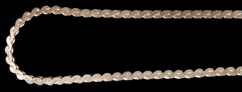Sterling Silver Solid Serpentine Chain 17 1/2” Italy 2.3mm NEW