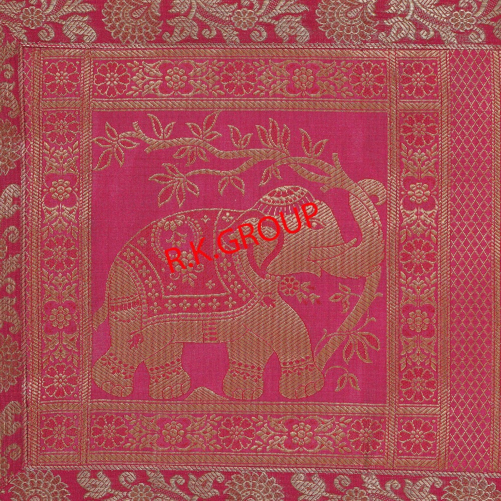 Indian Pink Wedding Decor Table Runner Boho Brocade Elephant Linen Tablecloth