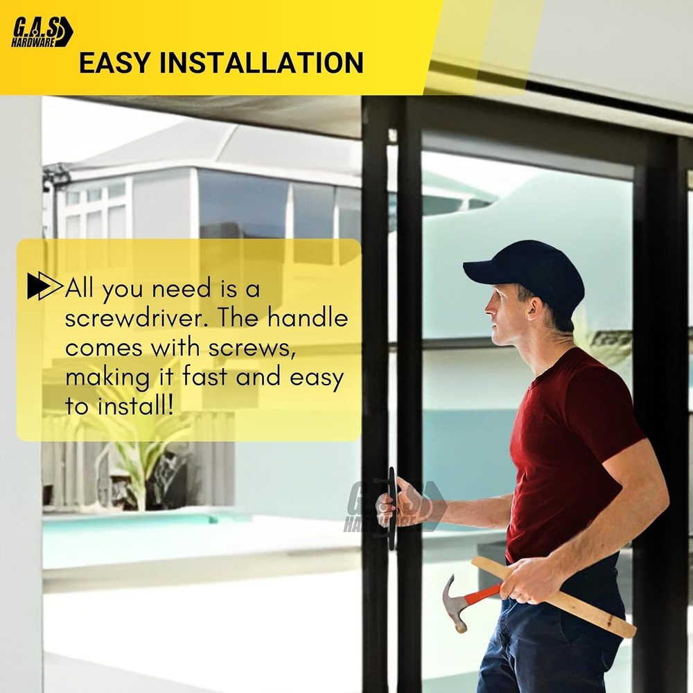 Pull Handle for Sliding Doors, 6-5/8" Hole Space | Sliding Glass Door Handle Set