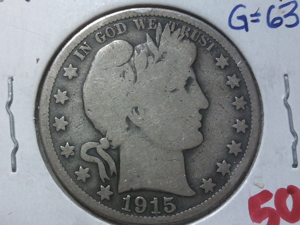 1915-P Barber Half Dollar laz