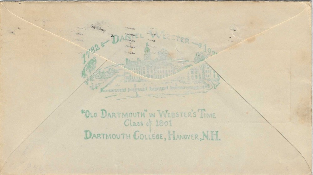 FDC # 725-21b -- unknown maker -- Daniel Webster -- Hanover