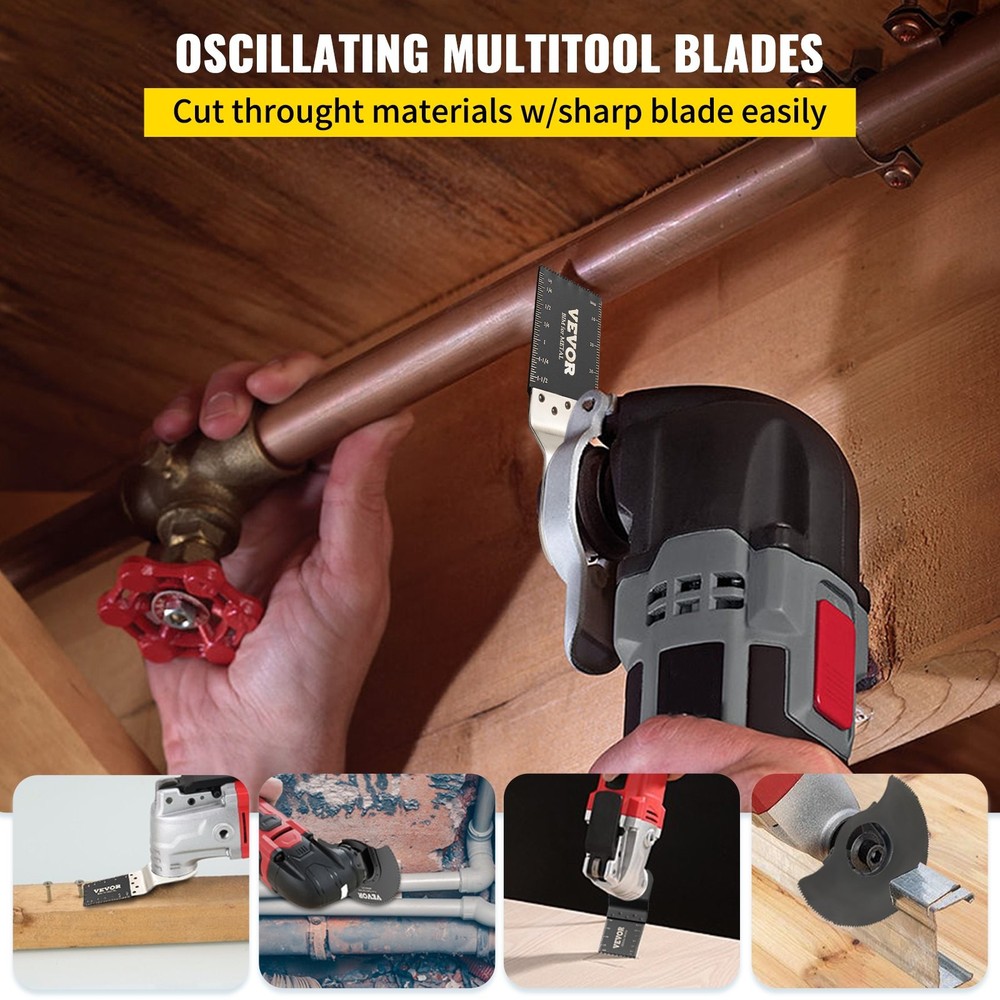 VEVOR 50 PCS Oscillating Saw Blades,Quick Release Multitool Blades Kit,HCS Tool