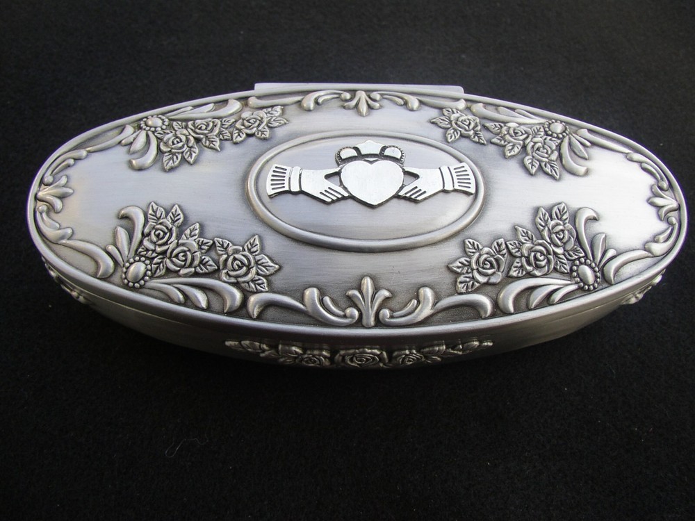 Irish Claddagh Jewelry Boxes, Mullingar Pewter, 4 sizes